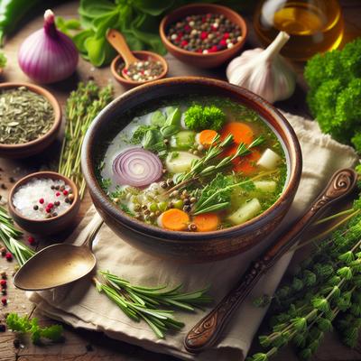 Image of Soup D Herbes Potageres Pot Herb Soup