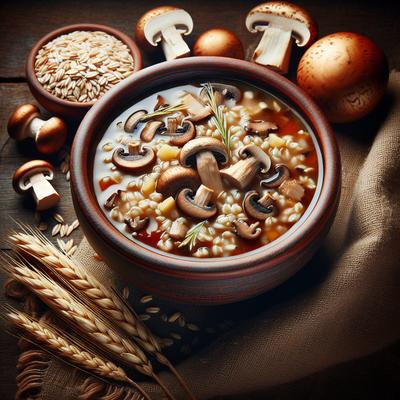 Image of Soup of Two Mushrooms and Barley