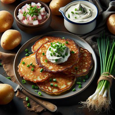 Image of Sour Cream and Chive Potato Pancakes