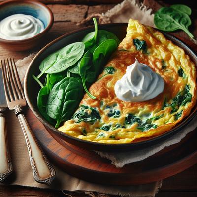 Image of Sour Cream and Spinach Omelette