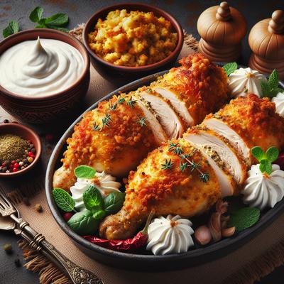 Image of Sour Cream and Stuffing Crusted Chicken