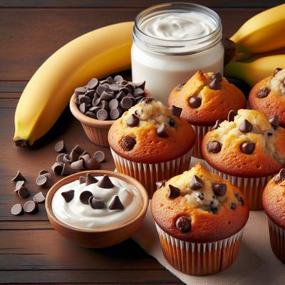 Image of Sour Cream Banana Choc Chip Muffins