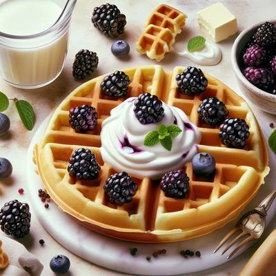 Image of Sour Cream Blackberry Waffles