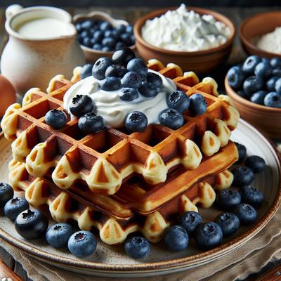 Image of Sour Cream Blueberry Waffles