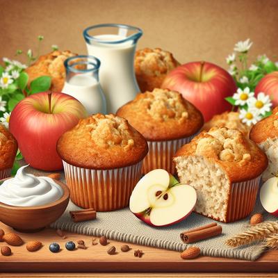 Image of Sour Cream Bran Muffins with Apples