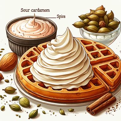 Image of Sour Cream Cardamom Waffles