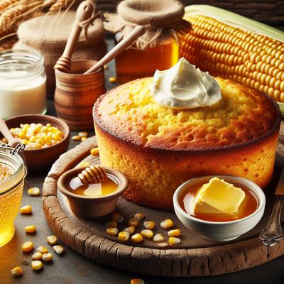 Image of Sour Cream Cornbread with Honey Butter