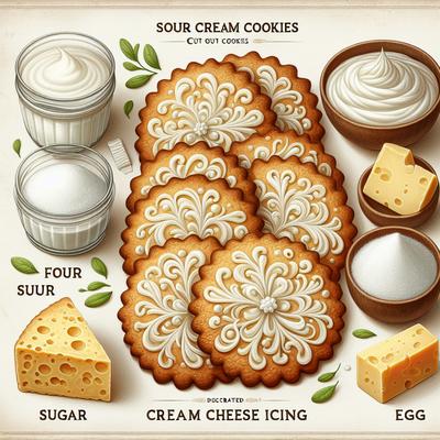 Image of Sour Cream Cut Out Cookies with Cream Cheese Icing