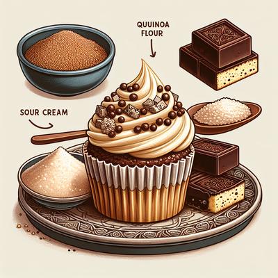 Image of Sour Cream Fudge Cupcakes Made with Quinoa Flour
