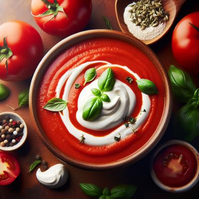 Image of Sour Cream Hearty Tomato Basil Soup