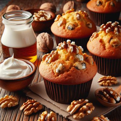 Image of Sour Cream Maple Walnut Muffins