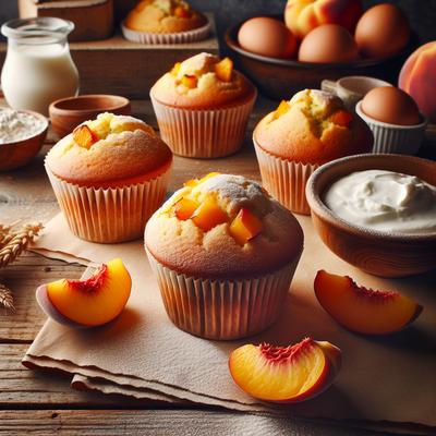 Image of Sour Cream Peach Muffins