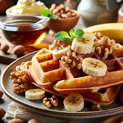 Image of Sourdough Banana Nut Waffles