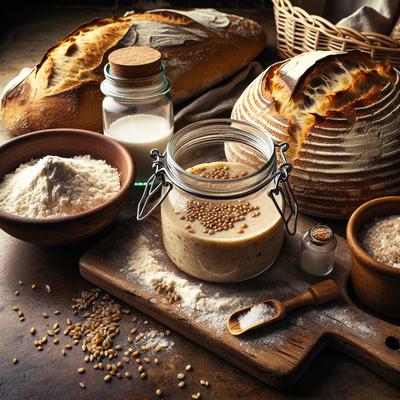 Image of Sourdough Starter and Sourdough Bread