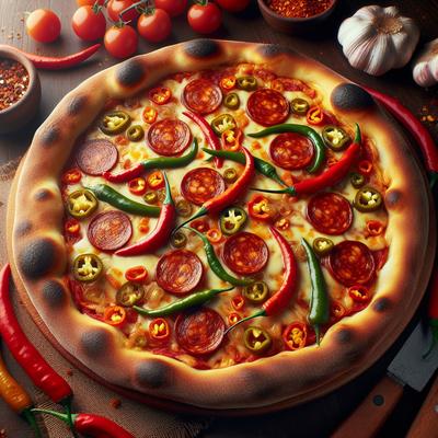 Image of South American Pizza with Chorizo and Chili Peppers
