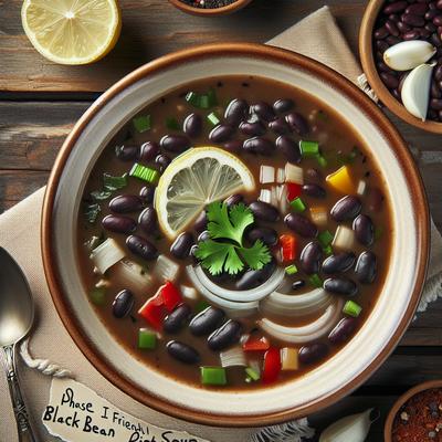 Image of South Beach Diet Black Bean Soup Phase I Friendly