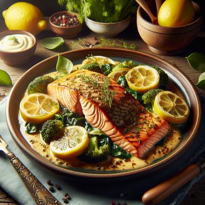 Image of South Beach Salmon with Creamy Lemon Sauce Low Carb