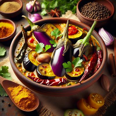 Image of South Indian Eggplant Aubergine Curry