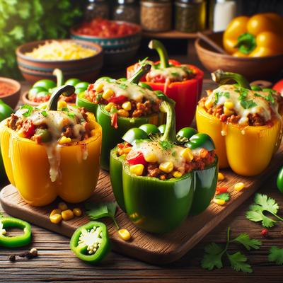 Image of South of the Border Stuffed Bell Peppers