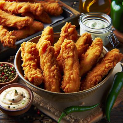 Image of Southern Fried Chicken Fingers with Green Peppercorn Mayonnaise