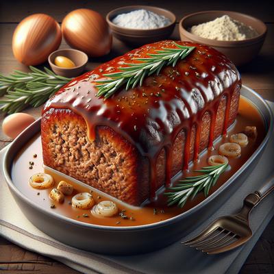Image of Southern Glazed Meatloaf with Rosemary Gravy