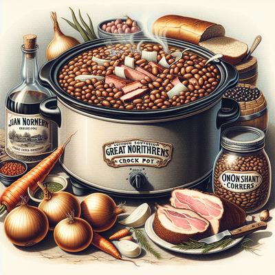 Image of Southern Great Northern Beans Crock Pot Version