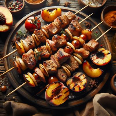 Image of Southern Peach and Pork Skewers