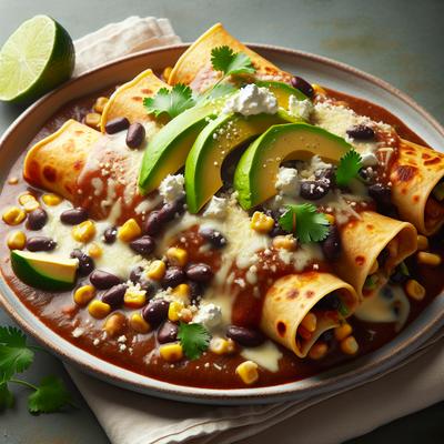 Image of Southwest Black Bean and Corn Enchiladas