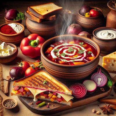 Image of Southwest Borscht and Tex Mex Grilled Cheese
