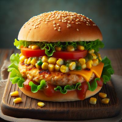 Image of Southwest Chicken Burgers with Sweet Corn Salsa