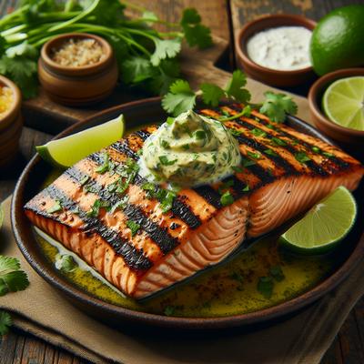 Image of Southwest Grilled Salmon with Cilantro Lime Butter