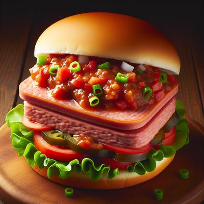 Image of Southwest Spam Burger with Salsa