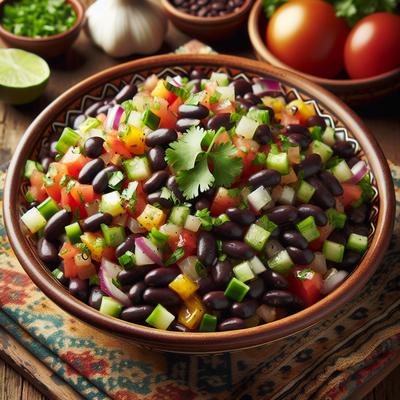 Image of Southwest Style Black Bean Cilantro Diced Veggie Salad