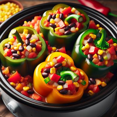 Image of Southwest Style Vegetable Stuffed Bell Peppers Crock Pot
