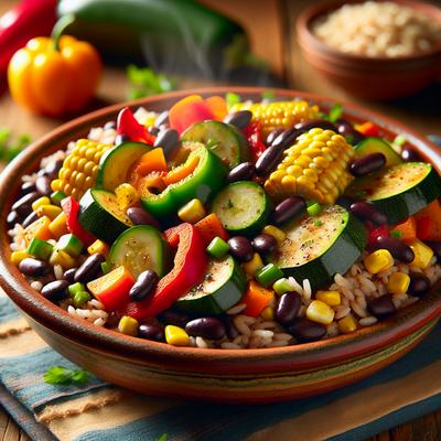 Image of Southwest Veggies Over Brown Rice