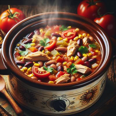 Image of Southwestern Chicken and Bean Soup Crock Pot