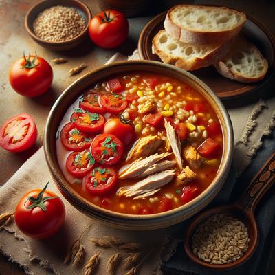Image of Southwestern Chicken Barley Tomato Soup