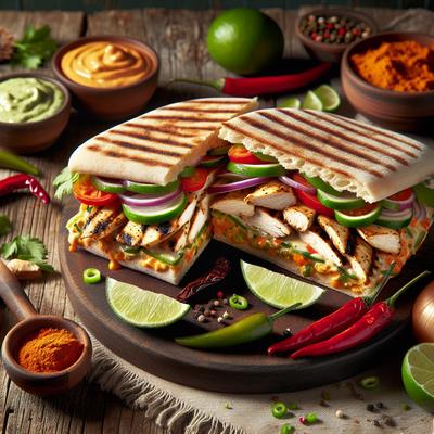 Image of Southwestern Chicken Panini with Lime Chipotle Mayonnaise