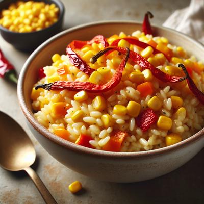 Image of Southwestern Risotto with Corn and Roasted Red Pepper