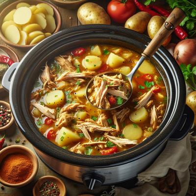 Image of Southwestern Slow Cooker Chicken and Potato Soup