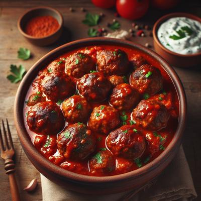 Image of Soutzoukakia Greek Meatballs in a Tomato Sauce