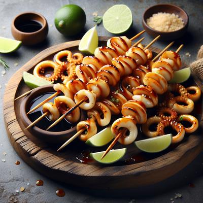 Image of Soy and Lime Calamari Skewers