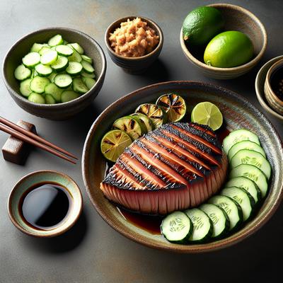 Image of Soy Lime Marinated Grilled Tuna with Cucumber Salad
