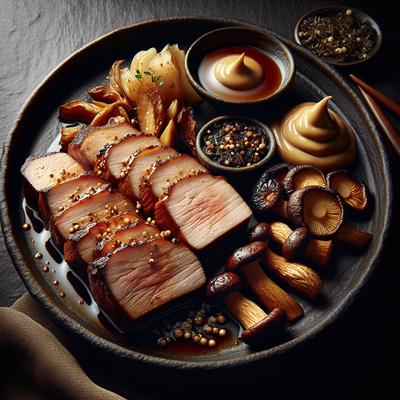 Image of Soy Marinated Pork Tenderloin with Shiitake Cream