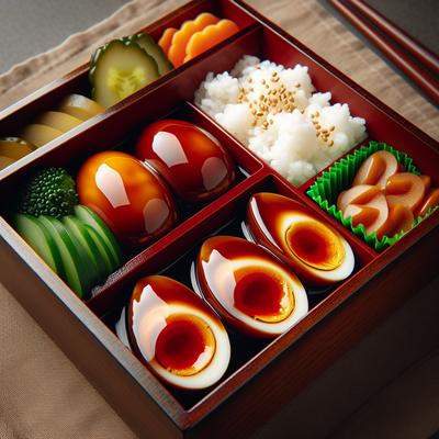 Image of Soy Sauce Eggs Bento Eggs