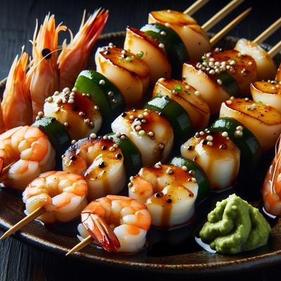 Image of Soy Wasabi Shrimp and Scallop Skewers Weight Watchers