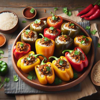 Image of Soyrizo and Rice Stuffed Peppers
