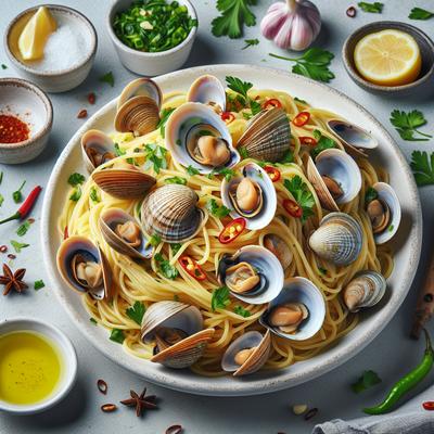 Image of Spaghetti Alle Vongole Spaghetti with Clams