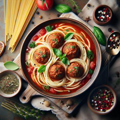Image of Spaghetti and Meatball Soup
