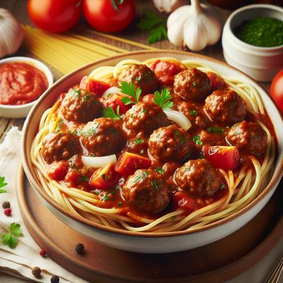 Image of Spaghetti Sauce and Eggless Meatballs